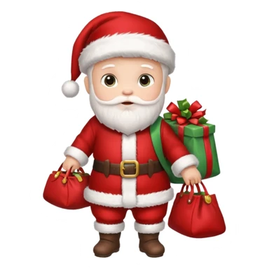 baby Santa Claus is carrying a bag of presents  sticker