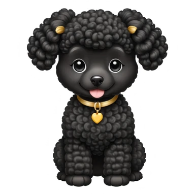 elegant black french poodle with curly fur sticker