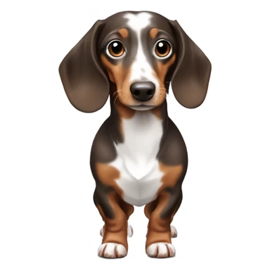Miniature brown and white dapple dachshund  sticker