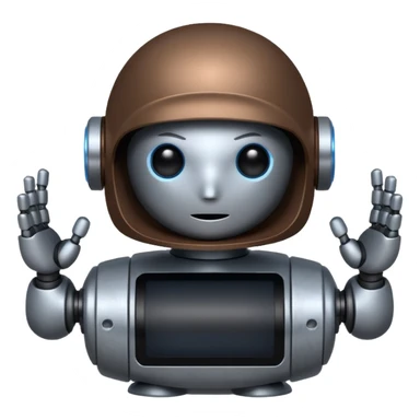 I want atom from reel steel that has gray body with black screen and blue eyes  form the screen and a brown top a  robot his face is the screen  sticker