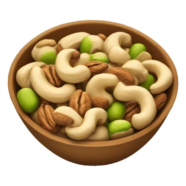 a bowl full of cashew, walnut and pistachio sticker