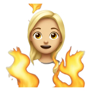 Blonde girl breathing fire  sticker
