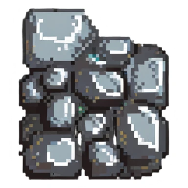 tin ore chunk with classic video game look sticker