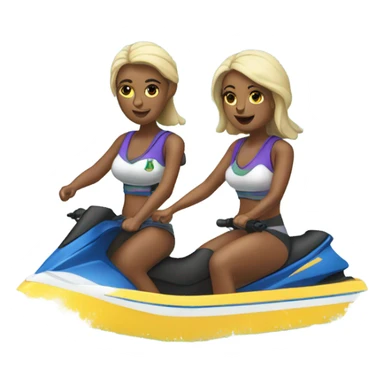 Twin bitchies hoppin off a jetski sticker