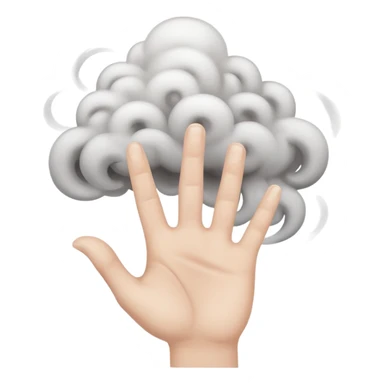 cartoon hands emerging from swirling smoke sticker