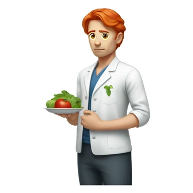 red hair nutritionist sad with no money sticker