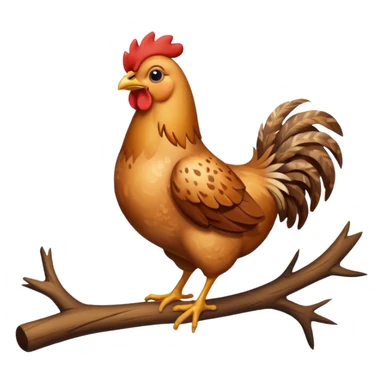 tavuk agicin üstünde otruyor sticker