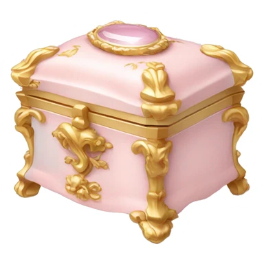 Pale pink rococo jewelry box sticker