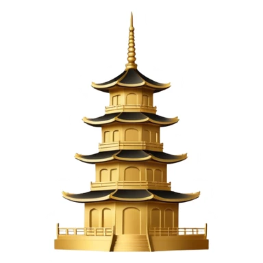 Simple iconic Chinese pagoda silhouette, minimal details, representative symbol sticker