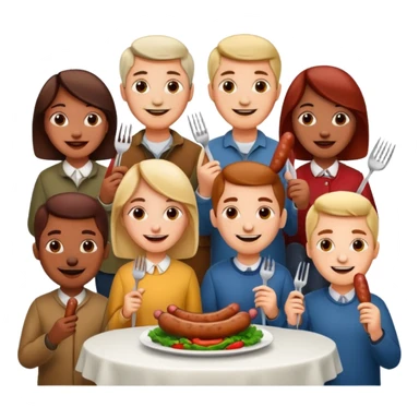 sausage eating people sticker