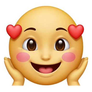 A single emoji that's feeling extreme happiness. Blushing and feeling in love. Grinning and smiling and making a kissy face. Something sweet and perfect to send to someone you love. Not a familiar love something deep and profound. Something unique. sticker