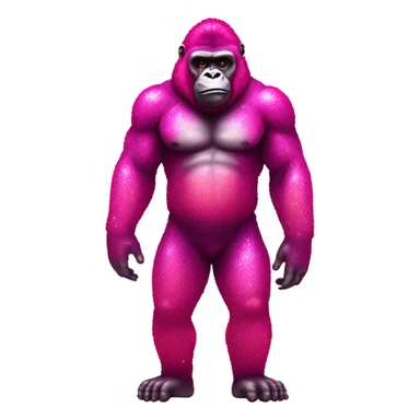 Hot pink ombre full body gorilla with glitter sticker