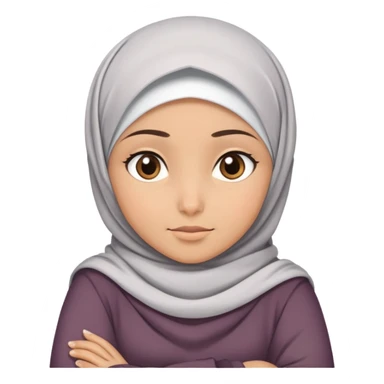 A browskin girl wearing a hijab while crossing her arms sticker