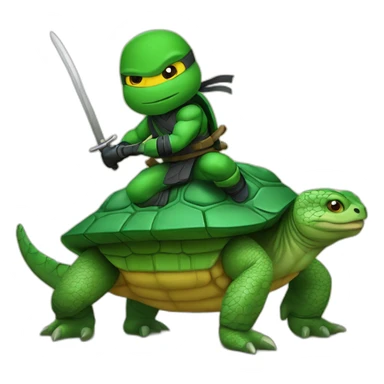 Tortue ninja sur alligator sticker