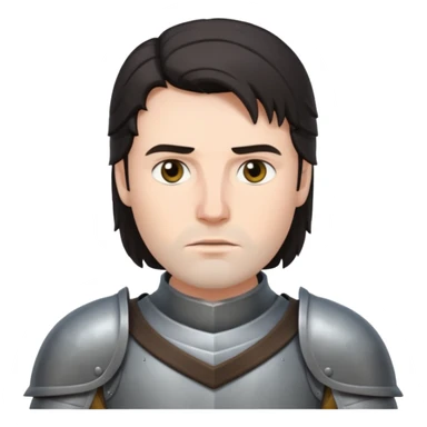 knight with dark hair, grey armor sticker