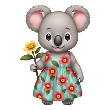 Koala in a flower dress sticker