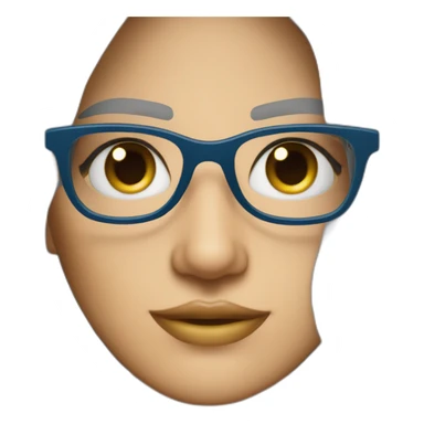 Brune au yeux bleu avec lunette sticker