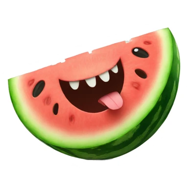 watermelon with sharp teeth sticker