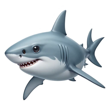 Cinematic Noble Shark Portrait Emoji, Poised and regal, with a sleek, powerful build and a smooth, streamlined body in icy gray and white tones, deep-set soulful piercing eyes, Simplified yet sharp and sophisticated features, highly detailed, glowing with a soft, dignified glow, high shine, intelligent and formidable, stylized with an air of oceanic majesty, focused and attentive, soft glowing outline, capturing the essence of a watchful and confident predator, so majestic it feels as though it could glide out of the screen with effortless authority! sticker