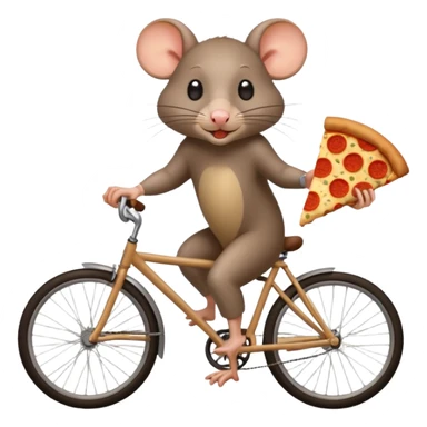 rat stealing pizza on a bike sticker
