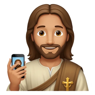 Jésus sur son téléphonesur son téléphone sticker