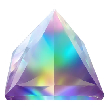 Pyramid-shaped 56-carat iridescent diamond crystal sticker
