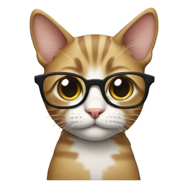 Cat with nerd glasses sticker