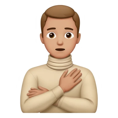 Guy with his hands crossed on his neck, choking himself ￼￼ sticker