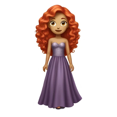 red-haired girl in a long glamour dress sticker