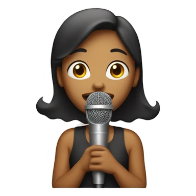 Girl singing in microphone sticker