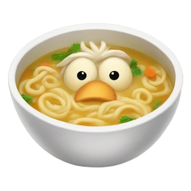 Sad chicken noodle soup sticker