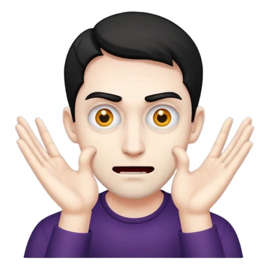 Mischievous evil man with hands infront of face sticker