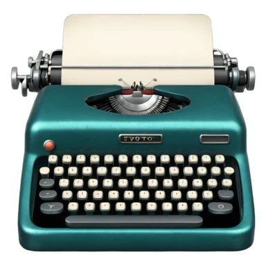 vintage typewriter in color #05566b sticker