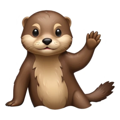 otter swims sticker