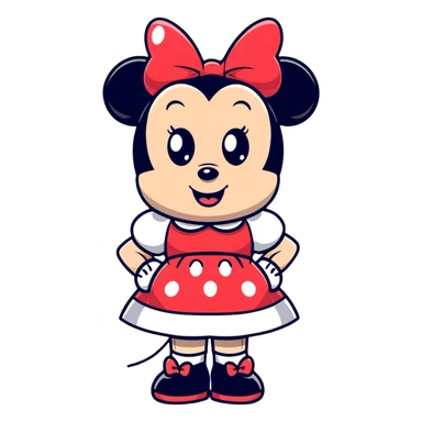 Minnie Mouse cartoonish sticker, different expression sticker