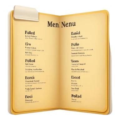 Paper menu from Chinese restaurant sticker