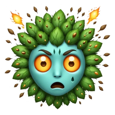 mystic druid shocked face with exploding spores sticker