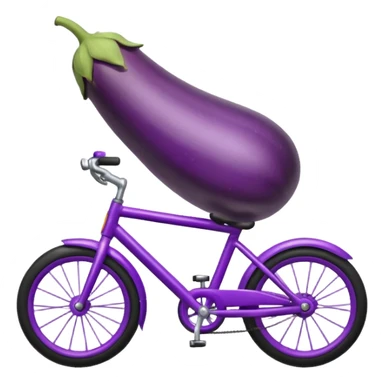 Eggplant riding a bike sticker