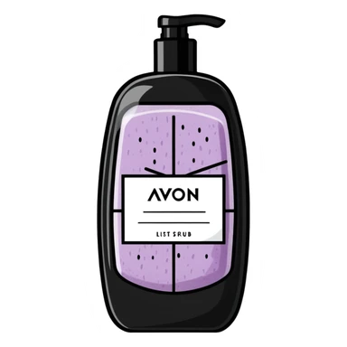 AVON shower gel, body scrub, and loofah sticker
