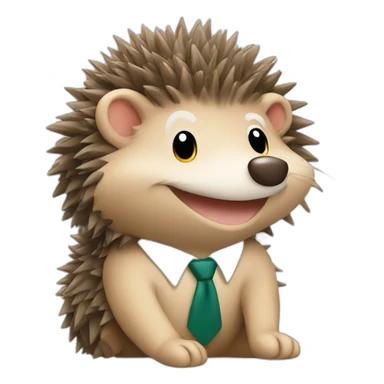 smiling hedgehog working in an office sticker