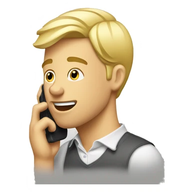 blond ful man calling smartphone sticker