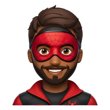 Miles Morales with beard, eye mask, low fade sticker