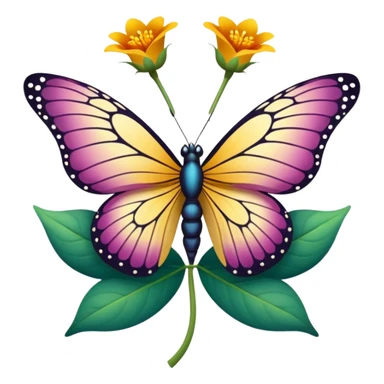Mariposa en una flor sticker