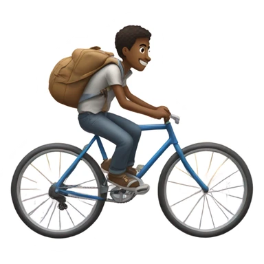 A boy on a bike with the sky under him ￼ sticker