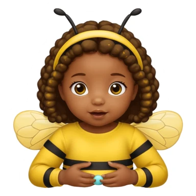 brownie baby girl with pacifier dressed as a bee sticker
