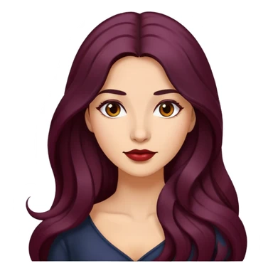 Dark Wine colored hair Latina long hair  sticker