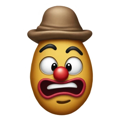Poop face in a clown costume sticker