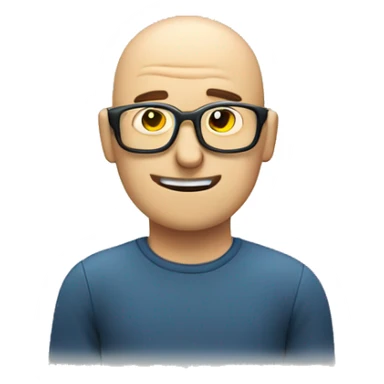 Information technology tired but thumbs up bald guy with glasses sticker