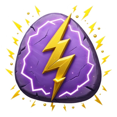 Purple rune with Yellow lightning bolts emanating from it. With glitter shine sticker