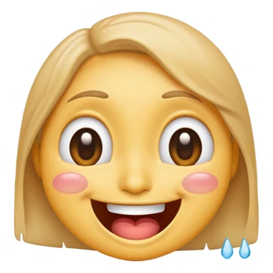 Emoji, laughing face with tears of joy, wide smile, big eyes sticker